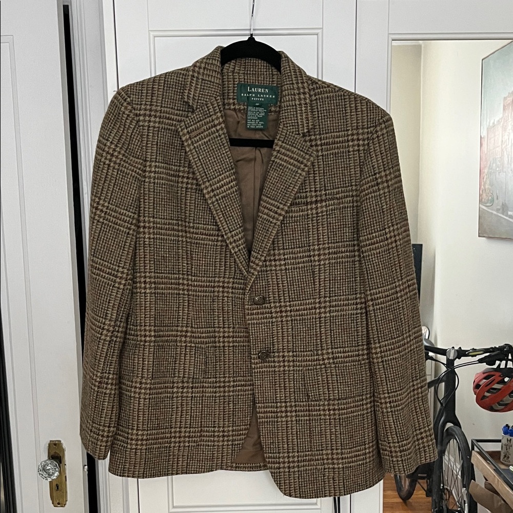 Ralph Lauren Tan Checkered Blazer